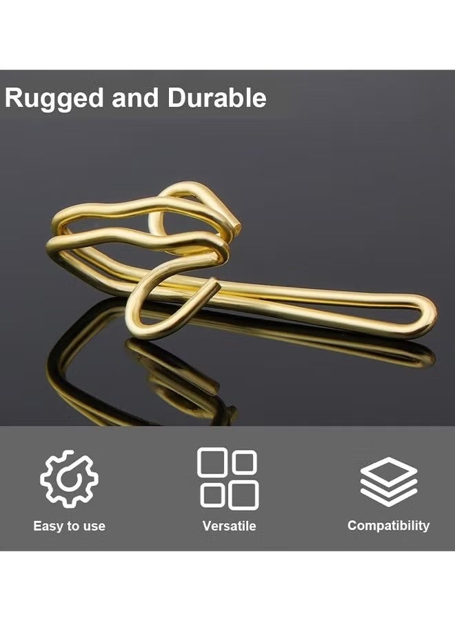 Metal Curtain Hooks, 100Pcs Drapery Hook Pins Stainless Steel Pin-on Hooks for Window Curtain, Shower Curtain, Door Curtain - Gold - Image 4